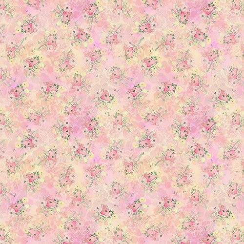 Clothworks Fabrics Fleur de Rose Sue Zipkin Abstract Floral Pink