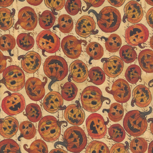 Clothworks Fabrics Emerald Hollow Sue Zipkin Pumpkins Butter Cream Orange