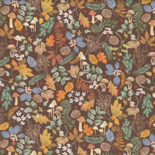 Clothworks Fabrics Woodland Way Beth Grove Foliage Brown