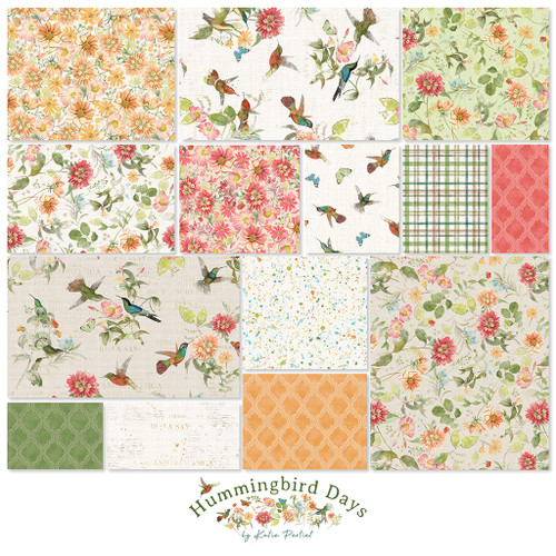 Clothworks Fabrics Hummingbird Days Katie Pertiet Strip Roll