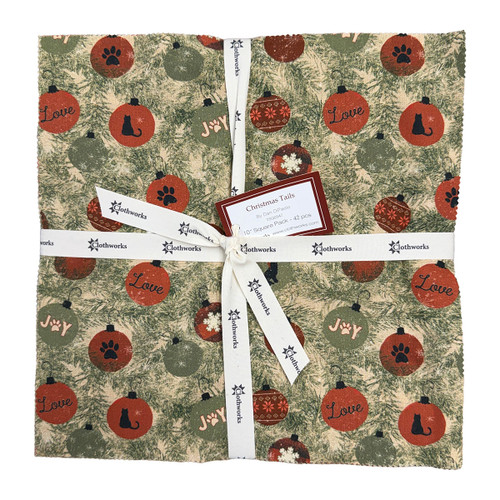 Clothworks Fabrics Christmas Tails Dan DiPaolo Layer Cake 10 Inch Squares