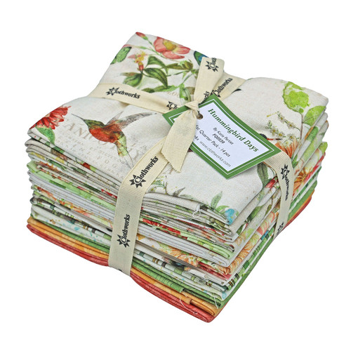 Clothworks Fabrics Hummingbird Days Katie Pertiet Fat Quarter Pack