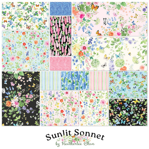 Clothworks Fabrics Sunlit Sonnet Heatherlee Chan Fat Quarter Pack