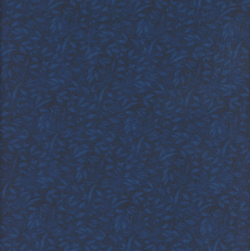 Lumin Fabrics White Owl Textiles Fundamentals Foliage Navy Blue
