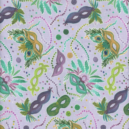Dear Stella Fabrics Mardi Gras Masks Multi