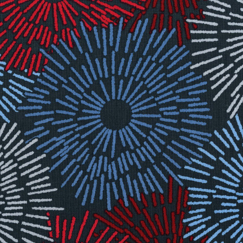 Studio E Fabrics Joann Fabrics Dandelion Flower Face Fireworks Red Blue White