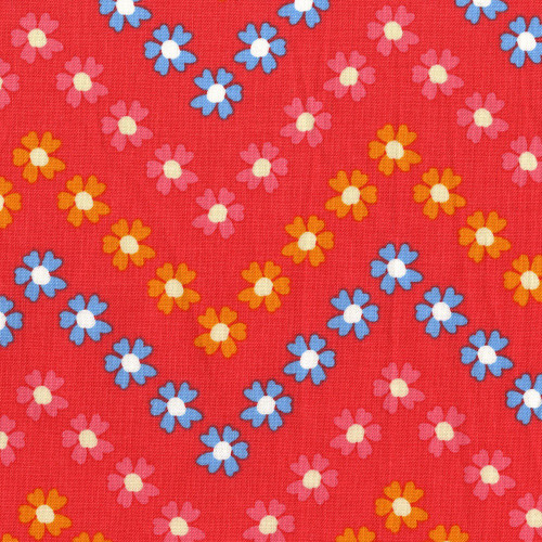 Studio E Fabrics Joann Fabrics Flower Bloom Chevron Red Yellow Pink