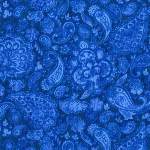 Studio E Fabrics Joann Fabrics Floral Paisley Tonal Texture Wave Blue