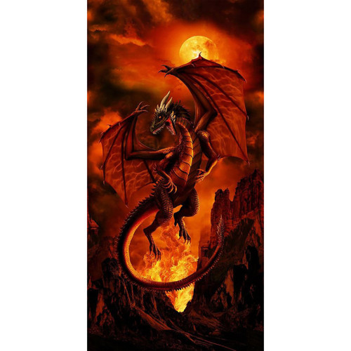 Timeless Treasures Fabrics Dragon Fire Dragon Fire Panel 24 Inch Fire