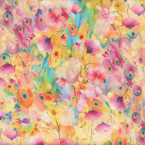 Timeless Treasures Fabrics Wild Beauty Morning Floral Bright