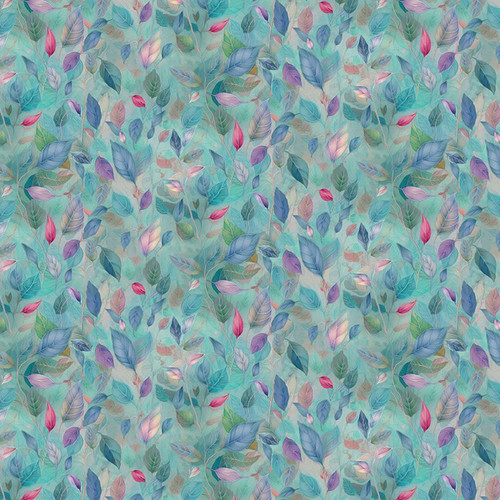 Timeless Treasures Fabrics Wild Beauty Leaves Blue