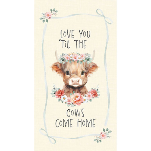 Timeless Treasures Fabrics Til the Cows Come Home Till The Cows Come Home Panel 24 Inch Cream
