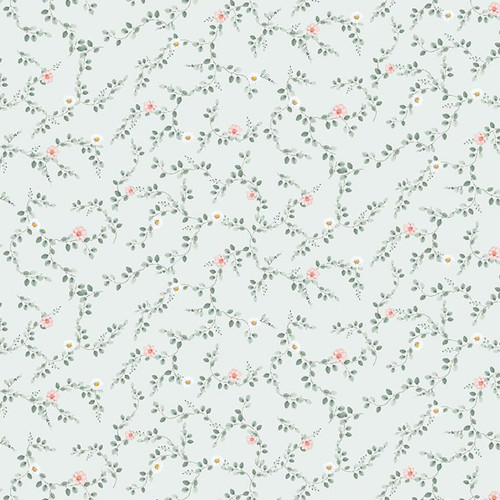 Timeless Treasures Fabrics Til the Cows Come Home Tiny Floral Vines Blue