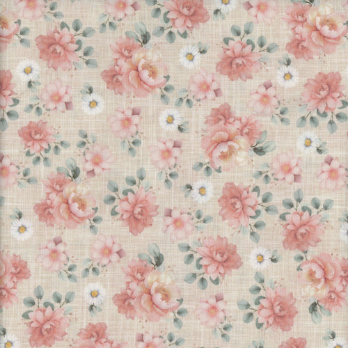 Timeless Treasures Fabrics Til the Cows Come Home Floral Bouquet Straw