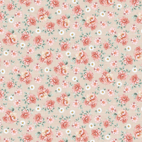 Timeless Treasures Fabrics Til the Cows Come Home Floral Bouquet Straw