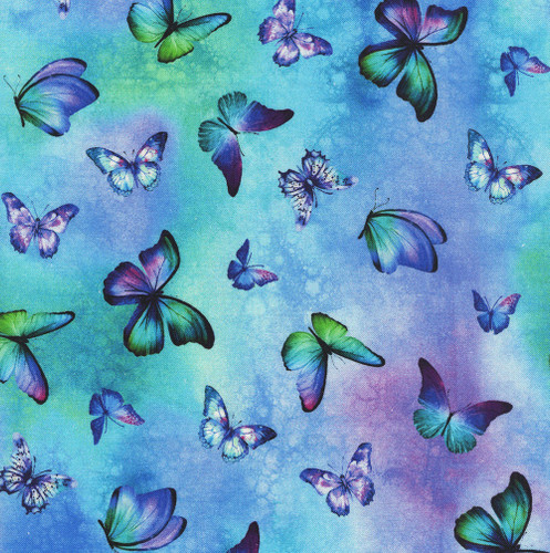 Timeless Treasures Fabrics Meadow Bloom Dreamy Butterflies Multi