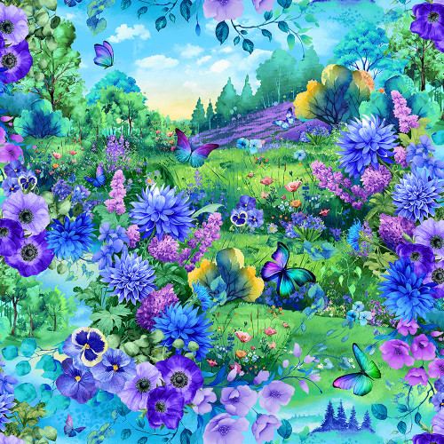 Timeless Treasures Fabrics Meadow Bloom Meadow Wild Floral Multi