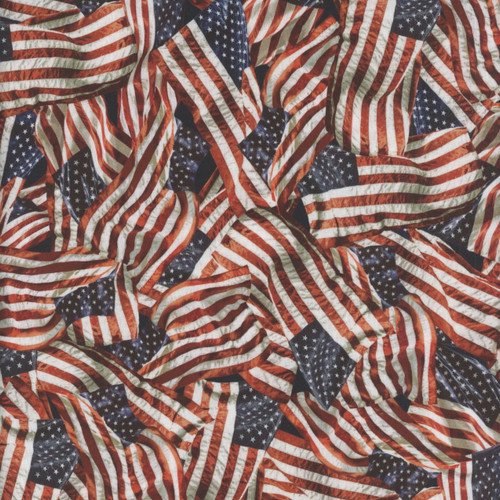Timeless Treasures Fabrics Path to Freedom Packed American Flags USA