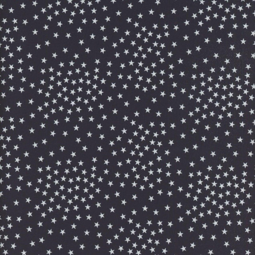 Timeless Treasures Fabrics Path to Freedom Stars Navy, fabric pattern featuring white stars on a navy blue background with a swirling star design.