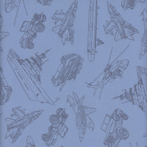 Timeless Treasures Fabrics Path to Freedom Military Convoy Blue