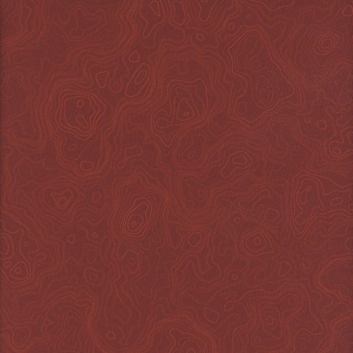 Timeless Treasures Fabrics Path to Freedom Topography Map Burgundy fabric, featuring a detailed contour map pattern in burgundy and red hues.