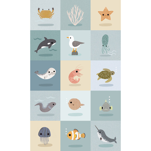 Dear Stella Fabrics Beyond the Sea 24 Inch Wide Beyond The Sea Panel Multi