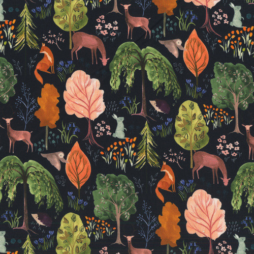 Dear Stella Fabrics Floral Forest Floral Forest Midnight