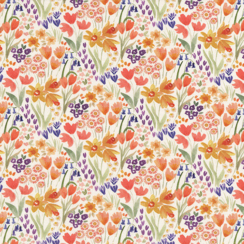 Dear Stella Fabrics Floral Forest Full Bloom Egret