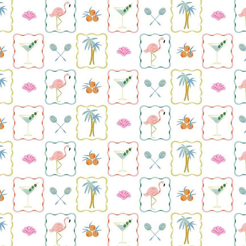 Dear Stella Fabrics Paradise Royale Sunshine State White