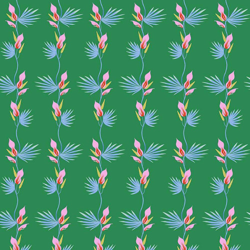 Dear Stella Fabrics Paradise Royale Tropical Bloom Viridis