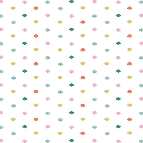 Dear Stella Fabrics Paradise Royale Sea Shells White