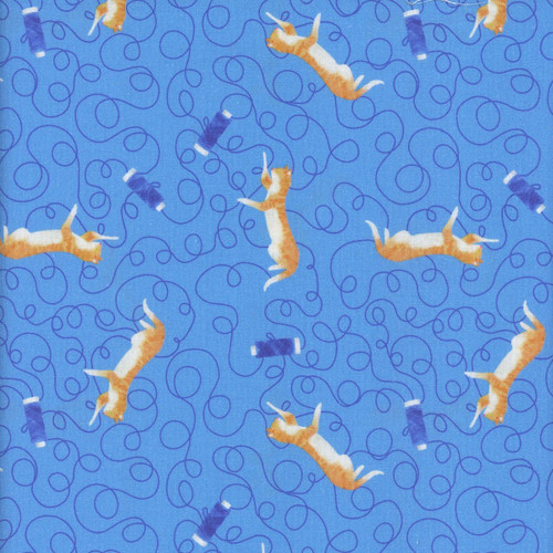 Dear Stella Fabrics Quilty Helpurrs Cats Tangled Oceanic