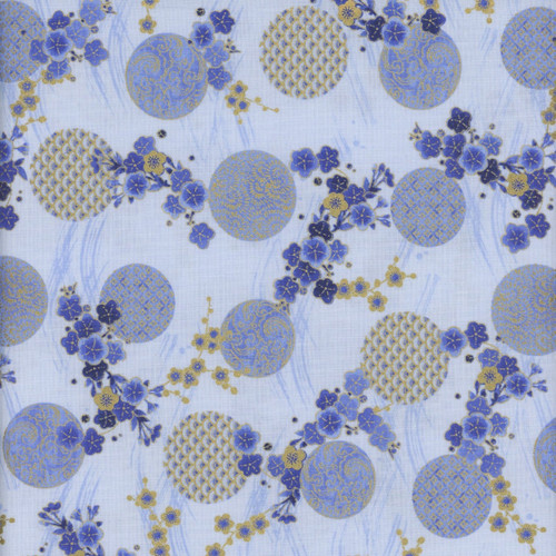 Timeless Treasures Fabrics Moonlight Asian Blossom Geo Met Dove
