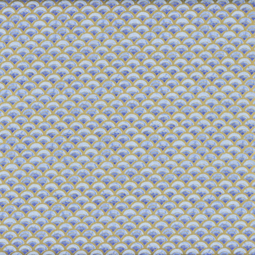 Timeless Treasures Fabrics Moonlight Asian Scallop Metallic Blue