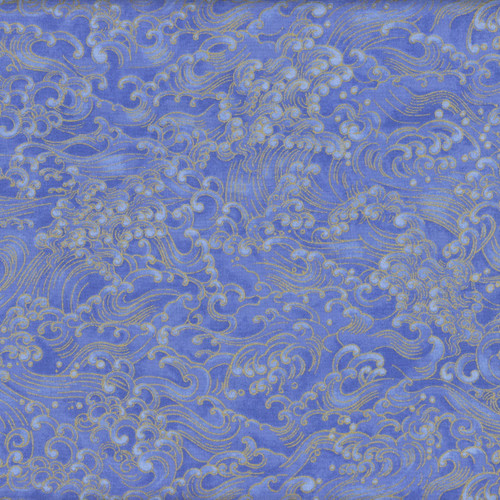 Timeless Treasures Fabrics Moonlight Waves Metallic Wave