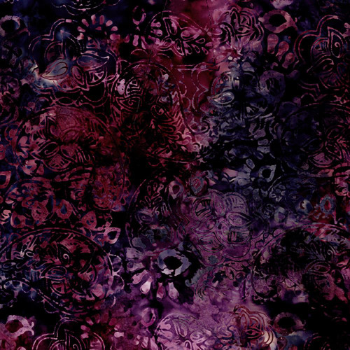 Timeless Treasures Fabrics Tonga Batiks Chateau Floral Paisley Plum