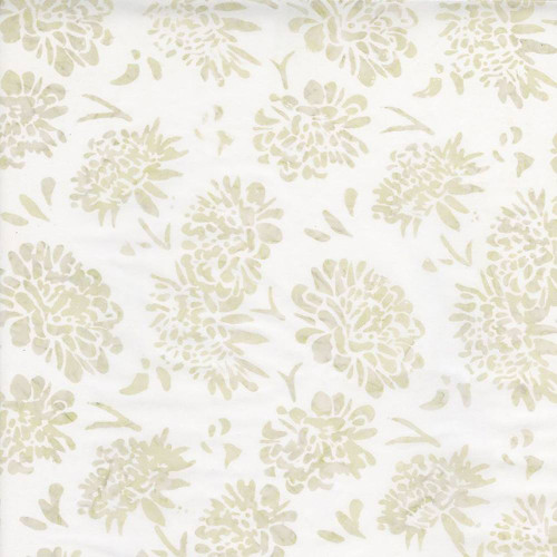 Timeless Treasures Fabrics Tonga Batiks Linen Tossed Flowers Snow