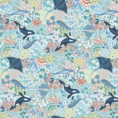 Dear Stella Fabrics 108 Inch Wide Quilt Back Vitamin Sea Pool