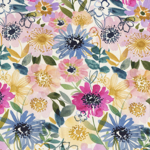 Dear Stella Fabrics 108 Inch Wide Quilt Back Angora Garden White
