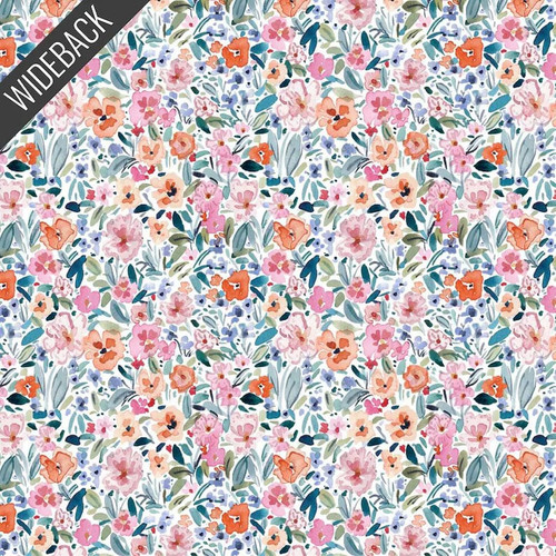 Dear Stella Fabrics 108 Inch Wide Quilt Back Bloomers White