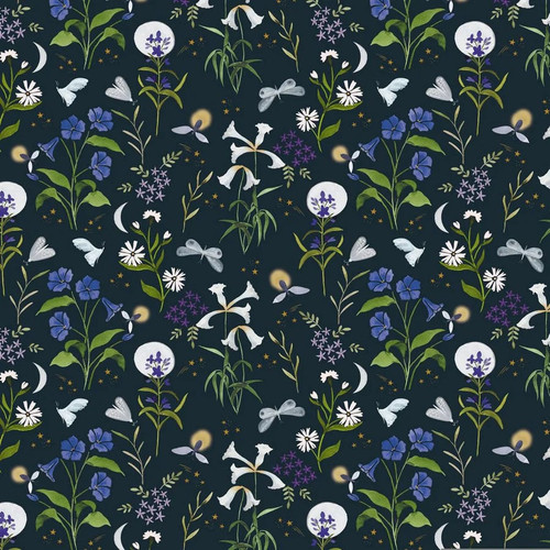 Dear Stella Fabrics 108 Inch Wide Quilt Back Fireflies Midnight