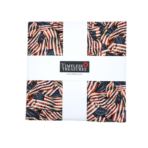 Timeless Treasures Fabrics Path To Freedom Patriotic Layer Cake Ten Inch Squares Freedom