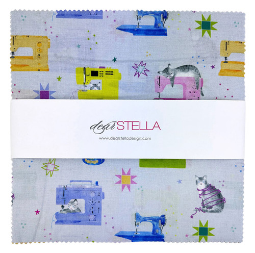 Dear Stella Fabrics Quilty Helpurrs Cats Layer Cake 42 Ten Inch Squares Quilty Helpurrs