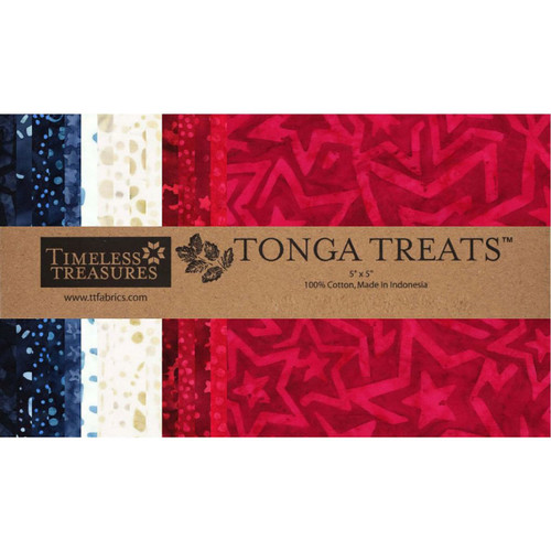 Timeless Treasures Fabrics Tonga Batiks Patriot's Pride Charm Sqaures Five Inch Pride
