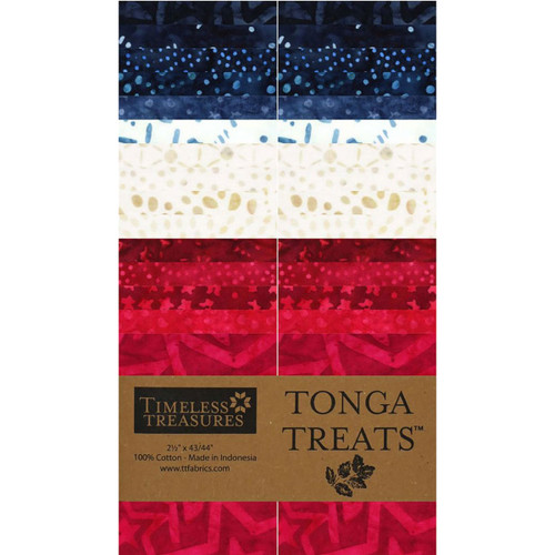 Timeless Treasures Fabrics Tonga Batiks Patriot's Pride Fabric Strips 2.5 Inch Pride