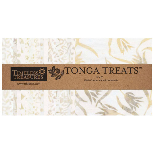 Timeless Treasures Fabrics Tonga Batiks Linen Charm Sqaures Five Inch Linen
