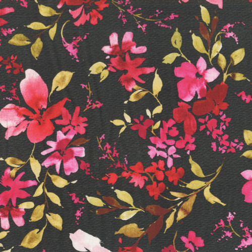 Studio E Fabrics Garden Whisper 118 Inch Wide Quilt Backing Black Pink Red Floral