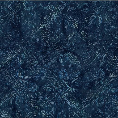 Hoffman Fabrics Bali Hand Dyed Batik Dotty Tile Woven Bloom Moonstruck Blue