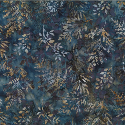Hoffman Fabrics Bali Hand Dyed Batik Leafy Branches Ferns Fronds Earth Brown