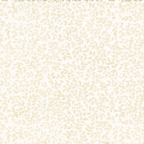 Hoffman Fabrics Bali Hand Dyed Batik Packed Leaves Oyster Cream, fabric with a delicate cream and beige leafy pattern.